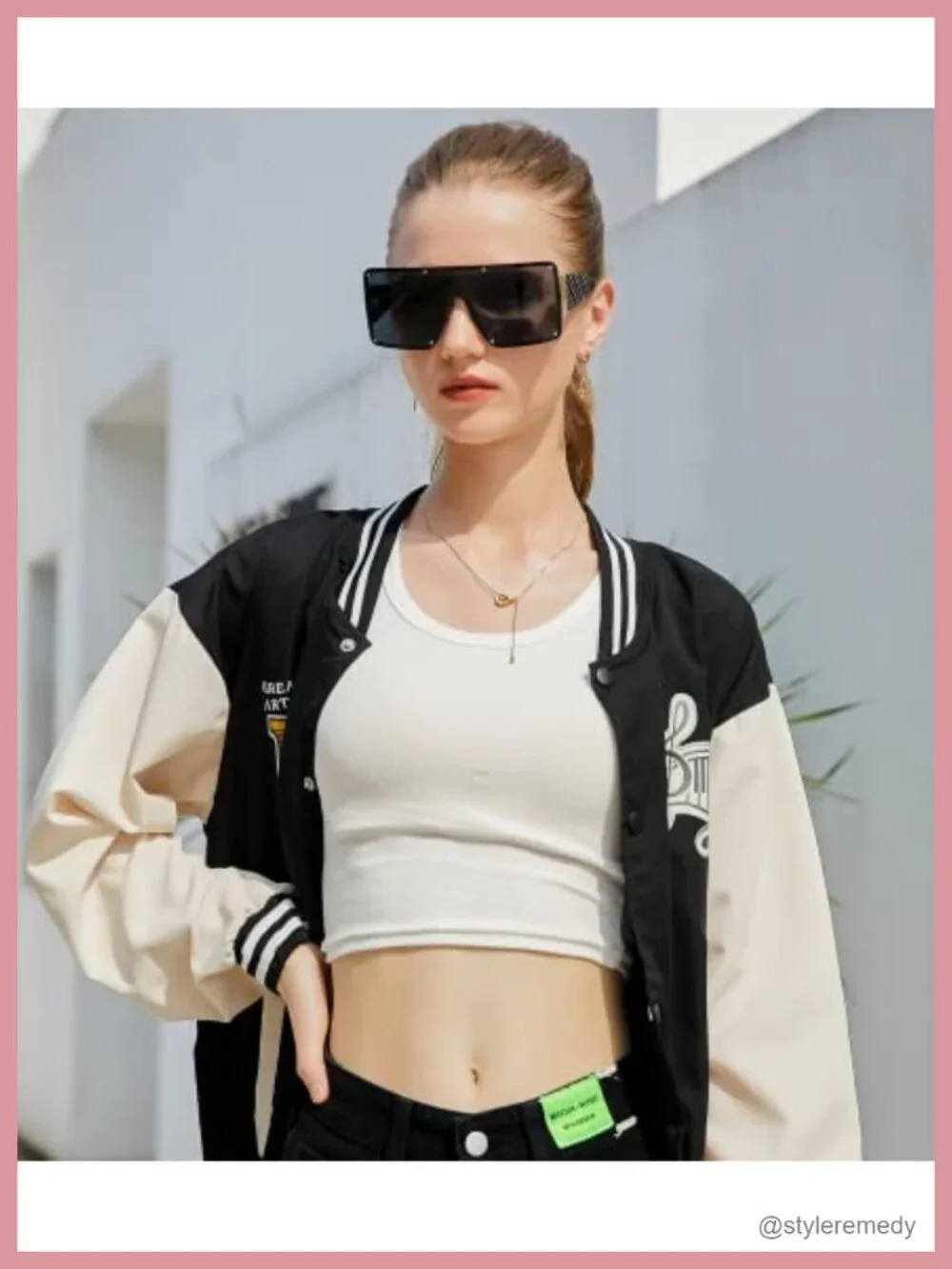 Oversized Square Shield Sunglasses UV400 One Piece Frameless